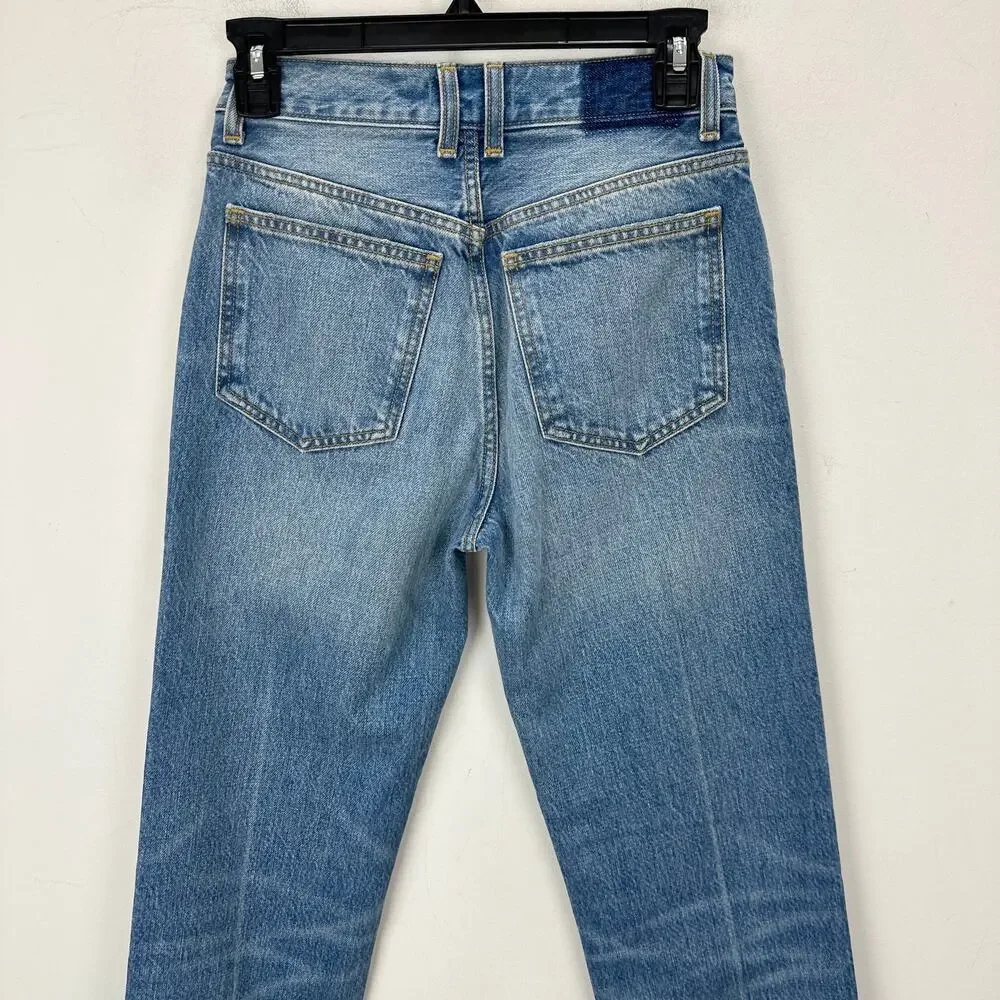 Madewell Alexa Chung Franny Straight Jean Oakwick Wash Blue Rigid US 23 NWT